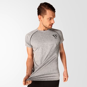 Raglan Sleeves Melange Grey T-Shirts